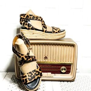 Franco Sarto Tabatha2 Women's 7.5M Calf
Hair Leather Espadrille Wedge Sandals